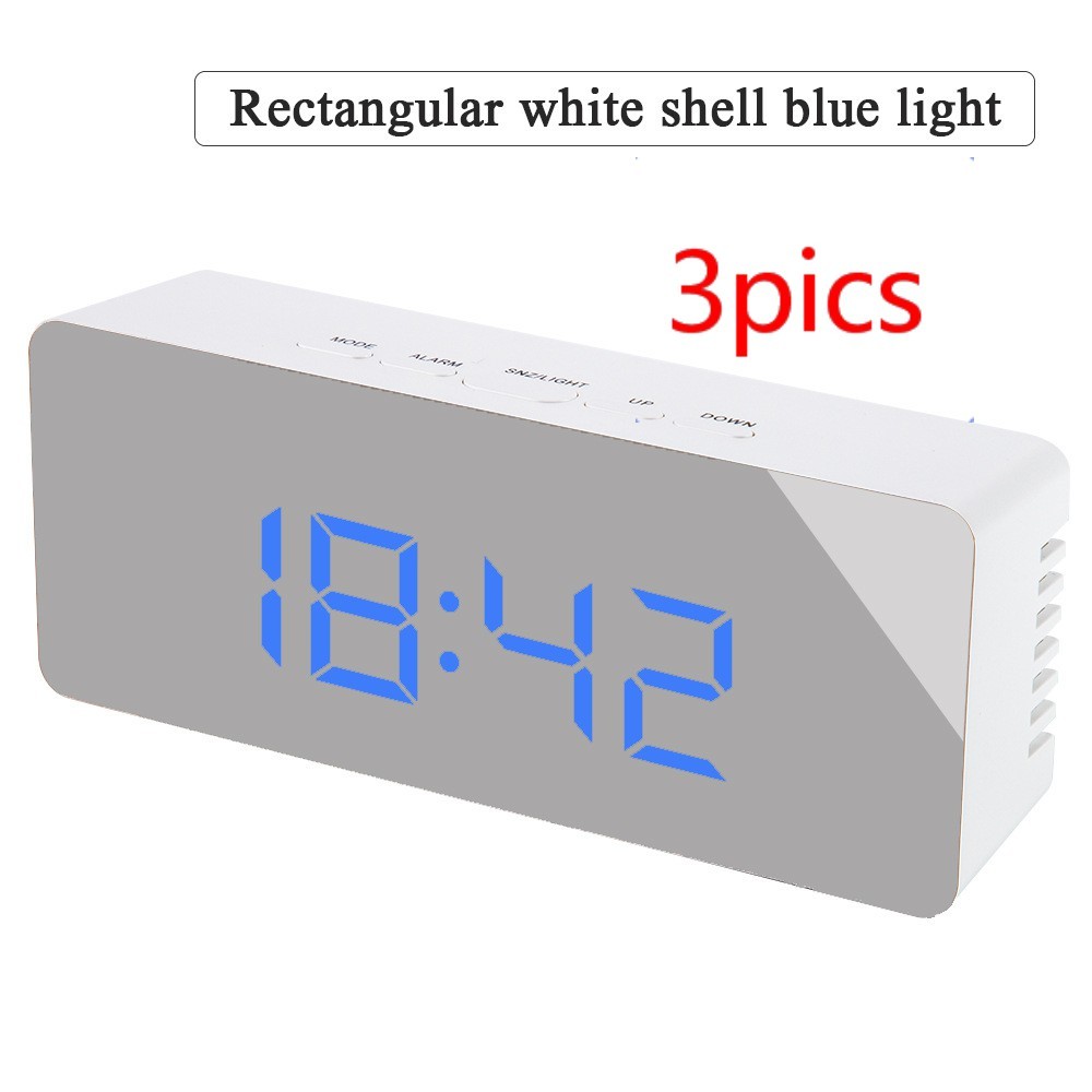 Digital LED multi-function mirror clock