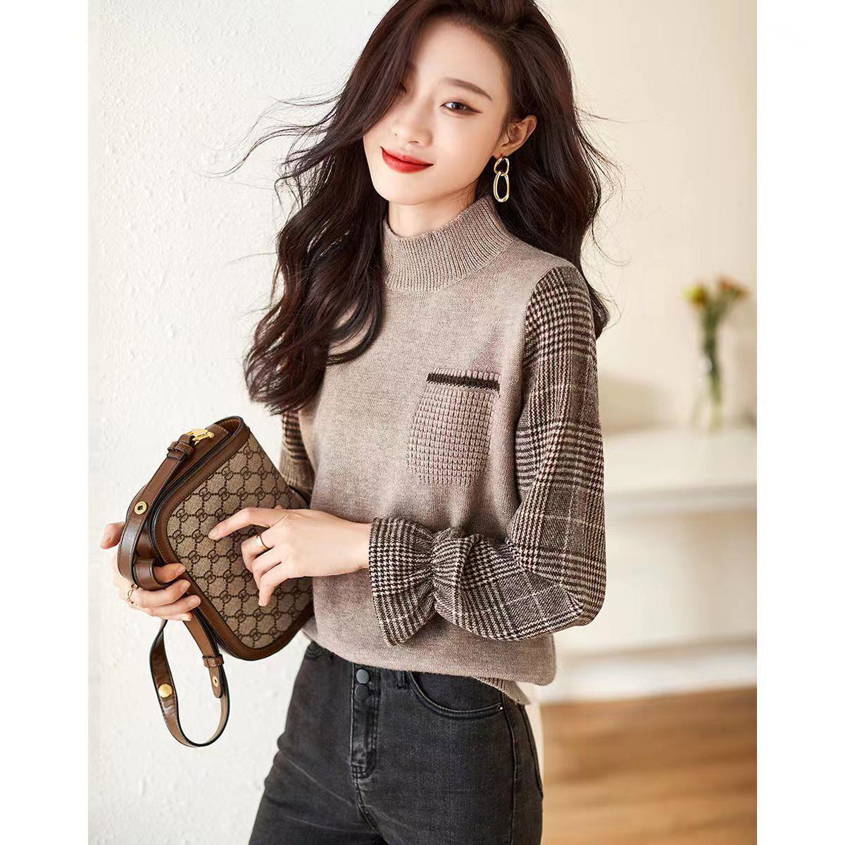 Women's Half Turtleneck Knitted Sweater