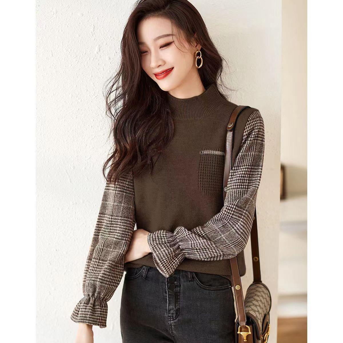 Women's Half Turtleneck Knitted Sweater